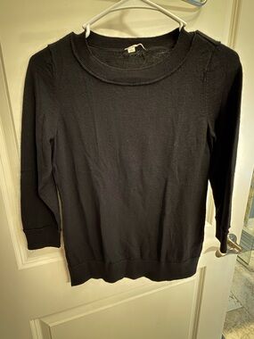 Halogen Black Crewneck Pullover